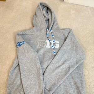 Big Ten Gray Hoodie with Blue Accents